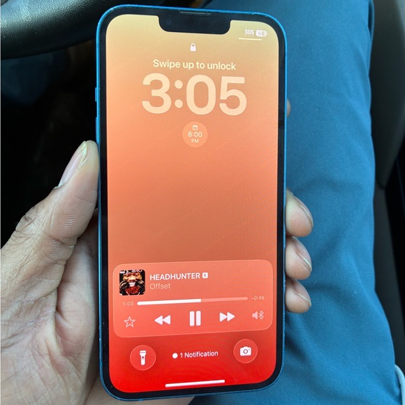 Apple iPhone with Blue Frame